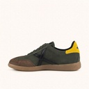 MUNICH BARRU 234 Olive green and brown leather sneakers with yellow detail (4)