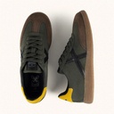 MUNICH BARRU 234 Olive green and brown leather sneakers with yellow detail (7)
