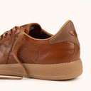 MUNICH BARRU 245 Tan tumbled leather sneakers with caramel gum sole (3)