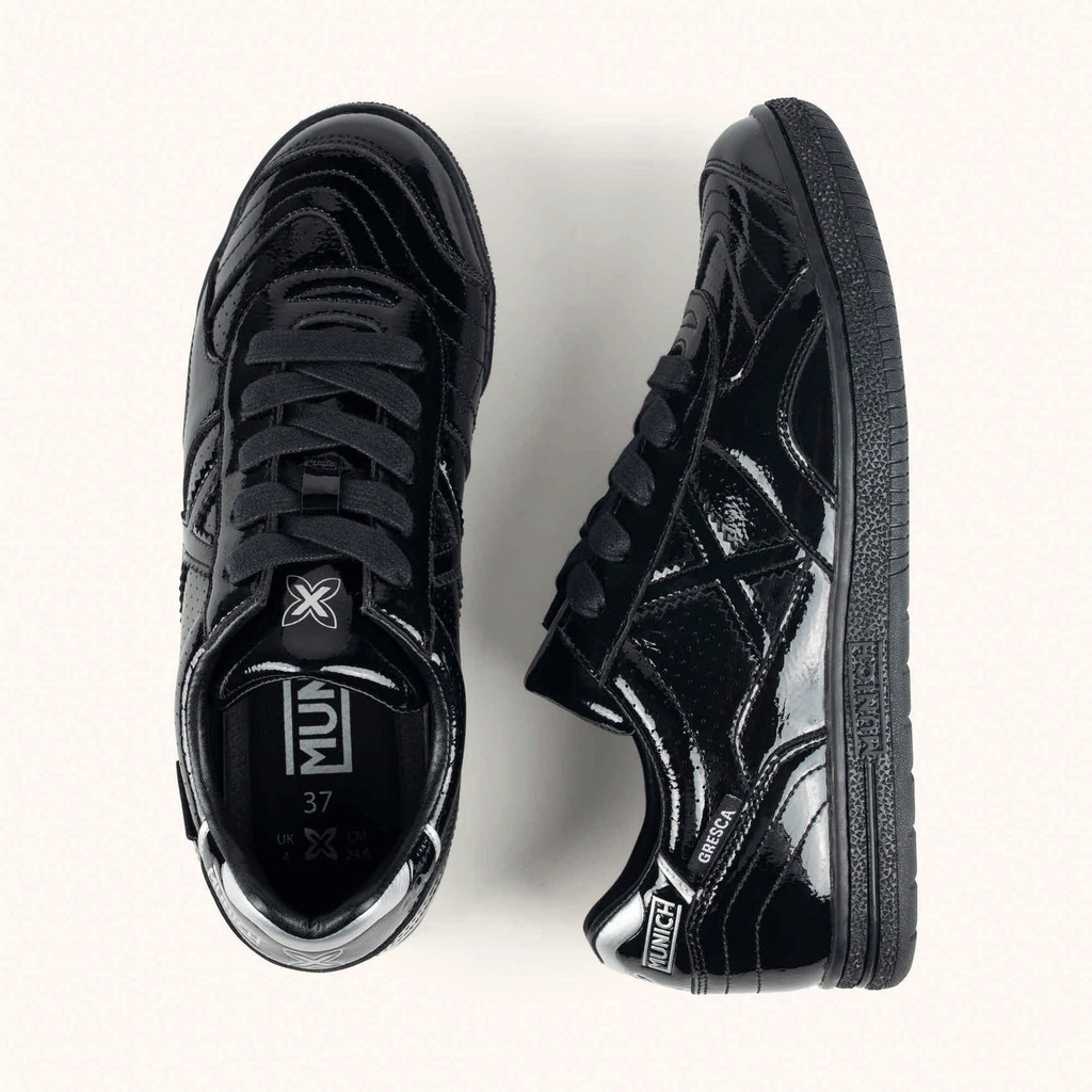 MUNICH GRESCA 336 Iconic urban design sneakers Shiny Black and Silver (7)