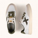 MUNICH LEGIT 125 Sneakers Retro tennis and skate organic essence in White and Olive Green (7)