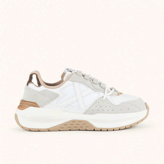MUNICH NEXA 29 Futuristic design sneakers White, Grey and Rose Gold (1)