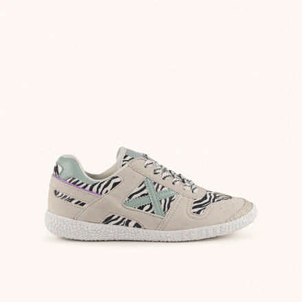 MUNICH MINI GOAL W 1633 Barefoot classic and flat grey and zebra kids' sneakers (2)