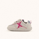 MUNICH BABY KODA W 26 - Children's Barefoot sports trainers in grey and fuchsia with double velcro fastening. (4)