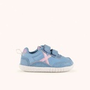 MUNICH BABY KODA W 26 - Children's Barefoot sports trainers in grey and fuchsia with double velcro fastening. (8)