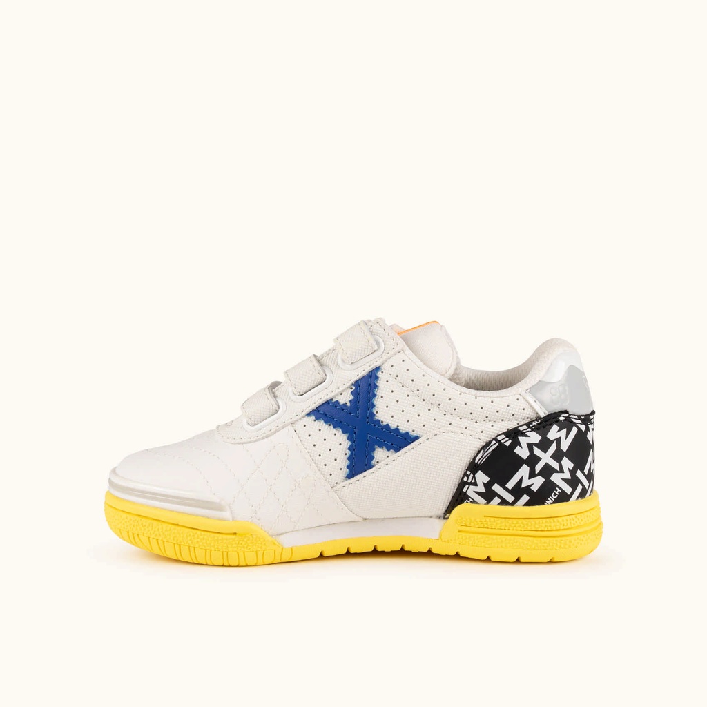 MUNICH G-3 KID VCO 463 Junior Indoor Football Shoes White and Blue (4)