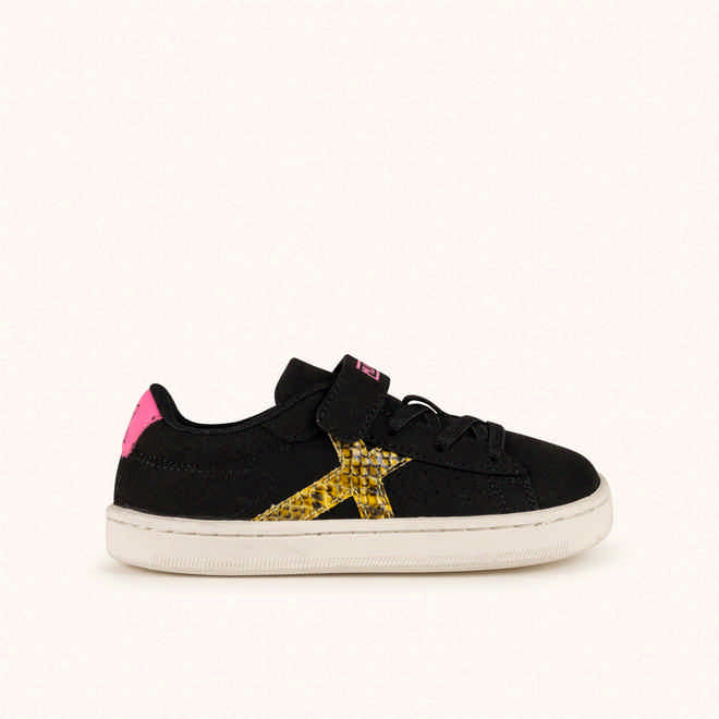 MUNICH MINI OPEN VCO 07 - Children's Barefoot sports trainers in black and yellow. (1)