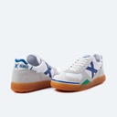 MUNICH GRESCA 04 Zapatillas fÃºtbol sala de piel y serraje en blanco y gris con azul (3)