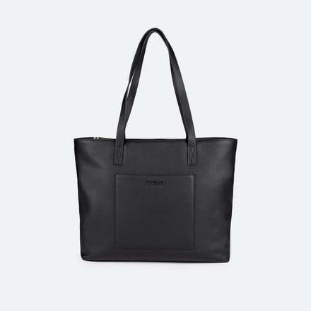 Bolso Shopper de Piel Vacuna y Logo Dorado SHOPPER LEATHER CRAFT (2)