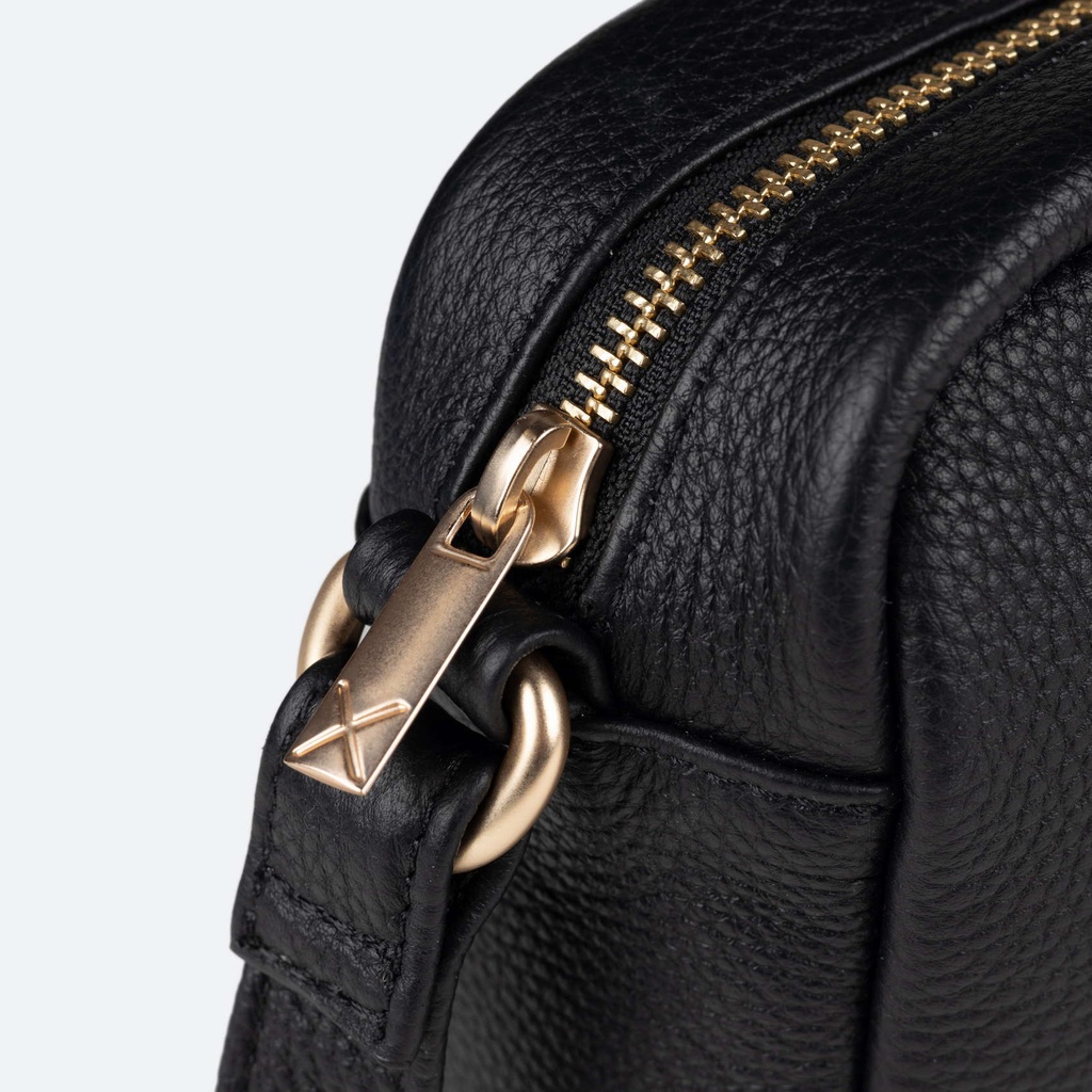 Bandolera Crossbody de Piel Vacuna y Detalles Oro CROSSBODY LEATHER CRAFT (3)