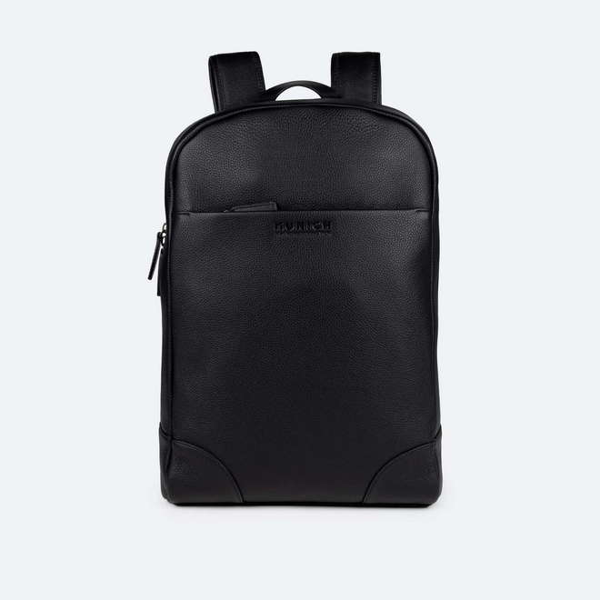 Mochila de piel negra con banda para trolley BACKPACK CRAFT (1)