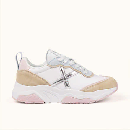 MUNICH WAVE 105 Zapatillas de diseÃ±o retro con volumen Blanco, Beige y Negro (11)