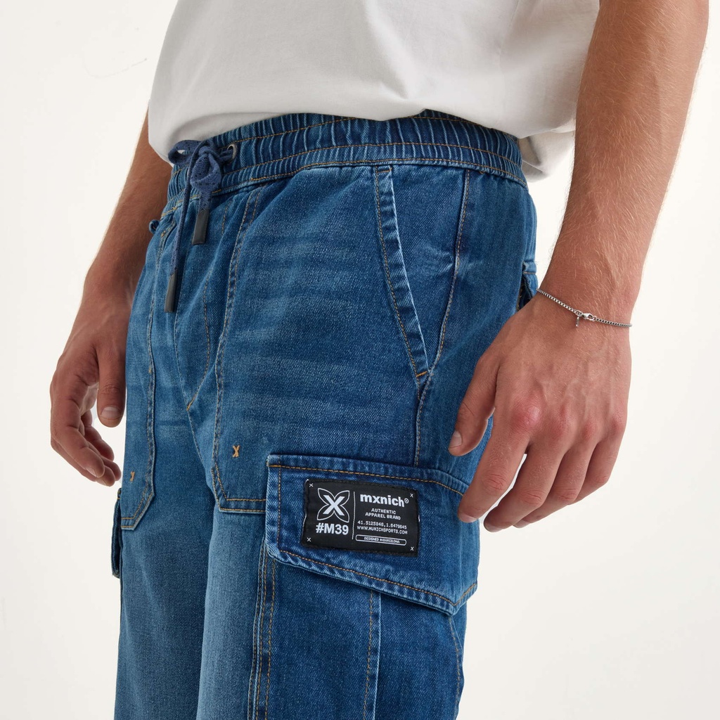 Pantalón cargo MUNICH lifesyle hombre de algodón denim (7)