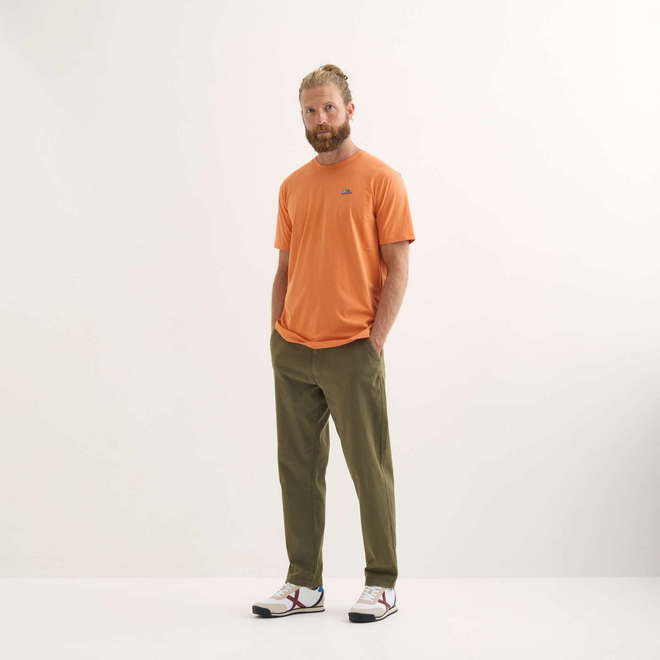 Camiseta MUNICH Heritage lifestyle hombre de algodón orgánico naranja (1)