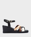 TEULADA - Sandalias de mujer con cuña y tiras multicolor