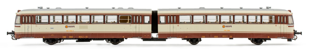 RENFE, set de 2 unidades, automotor diésel "Ferrobus" serie 591.500, decoración “Estrella”, ép. IV, con decoder DCC