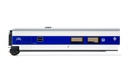 RENFE, Talgo Pendular, coche cafeteria, decoración azul/blanco 'Largo Recorrido', ép. V