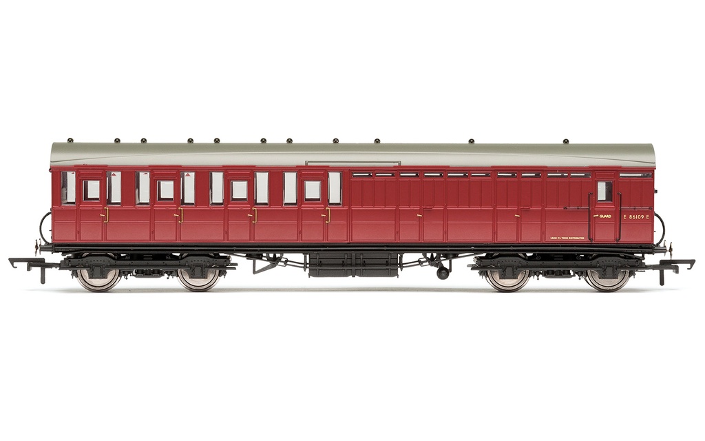 BR, 51' Gresley Non-Vestibuled Suburban Brake Third, E86109E- Era 5