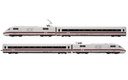 DB, set di 4 unità, elettrotreno ad alta velocità ICE 1 BR 401, livrea bianca/rossa, composto da locomotiva motorizzata, locomotiva folle e 2 carrozze intermedie, ep. IV-V