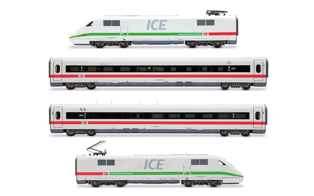 DB AG, ICE 1, Tz 155 "Rosenheim", set base di 4 elementi (unità di testa motrice + folle, carrozze di 1ª + 2ª classe), “Klimaschützer”