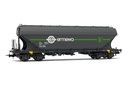 ERMEWA, 4-axle hopper wagon Uagps with flat walls, "Ermewa" livery, period VI. Suitable AC wheelsets for this item: HC6100 (10,27 x 25,20 mm)