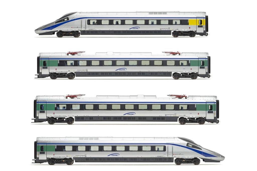 Cisalpino, set di 4 unità, elettrotreno ETR 610, livrea d'origine, ep. VI