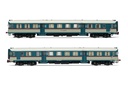 FS, set di 2 automotrici diesel ALn 668 serie 1000, livrea di origine azzurro/beige, vetri curvi, ep. V