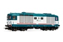 FS, locomotiva diesel D.445, 3a serie, livrea XMPR, logo Trenitalia verde/rosso, ep. VI