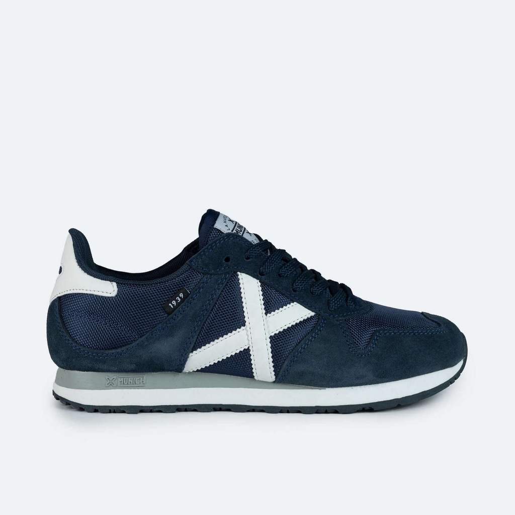 [8434521807923-39] MUNICH MASSANA 431 Retro Running Trainers Navy Blue and White (39)