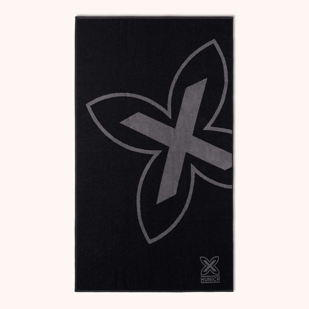 Black MUNICH cotton towel