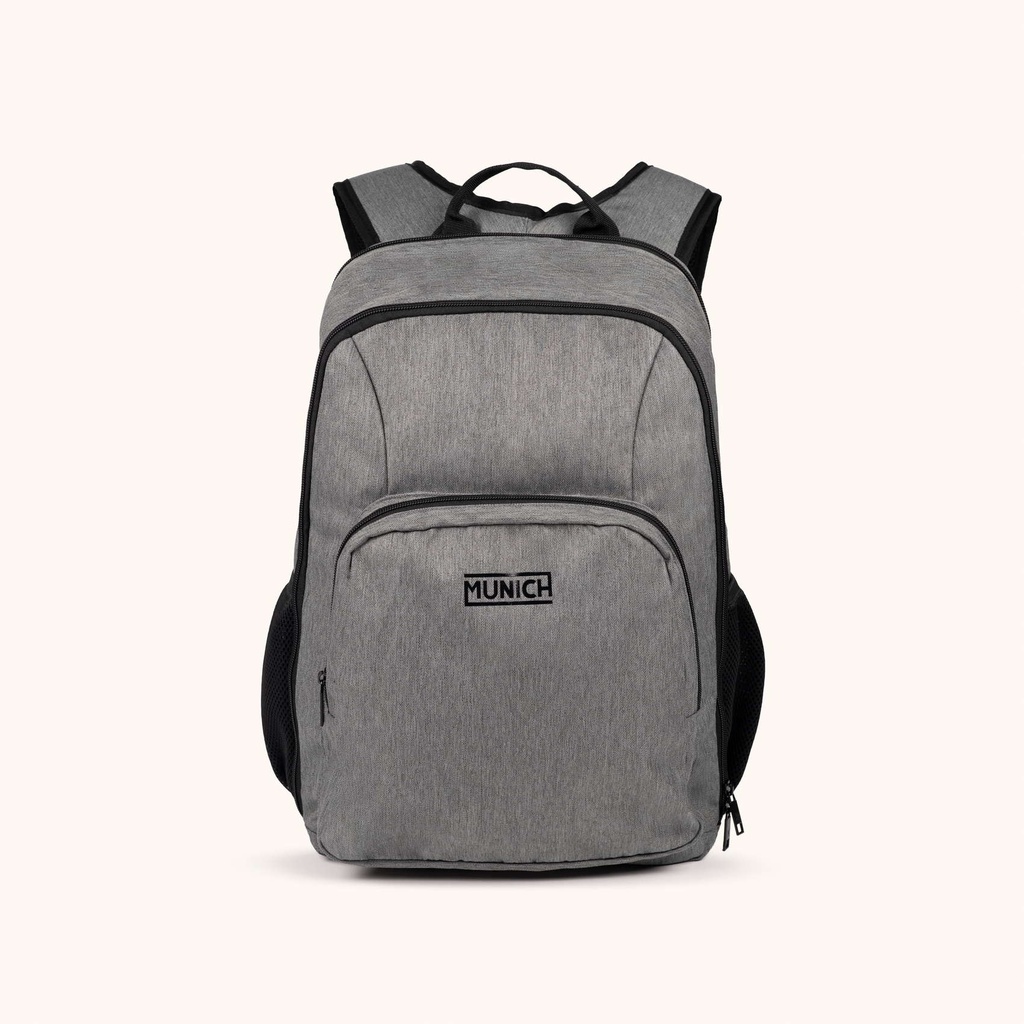 MUNICH BACKPACK STREET C/GREY MELANGE Grey Recycled Polyester Urban Backpack MUNICH BACKPACK STREET C/GREY MELANGE
