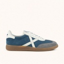 MUNICH BARRU 235 Denim blue and grey leather sneakers with white accents
