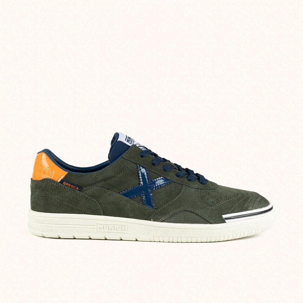 [8445648768578-39] MUNICH GRESCA 332 Trainers in khaki with black and orange details and white sole (39)