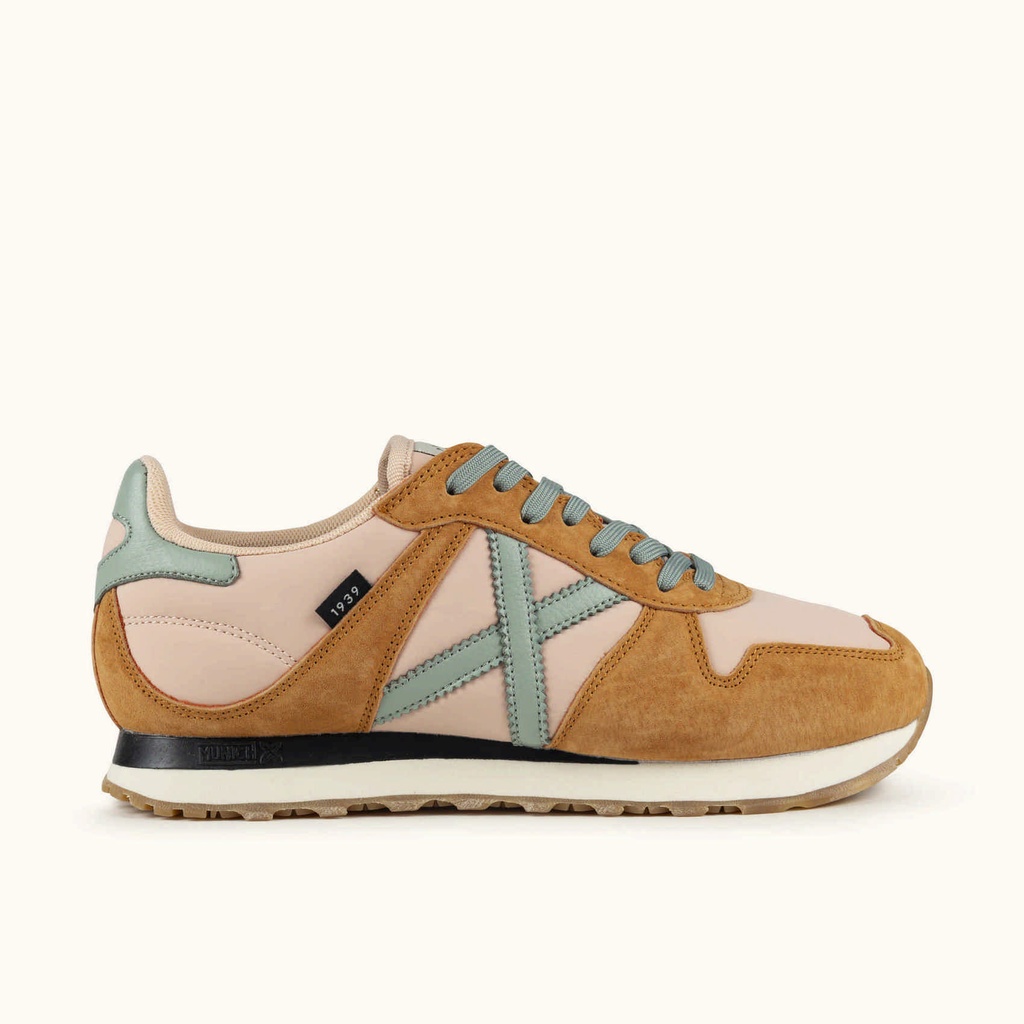[8445648780778-36] MUNICH MASSANA CLASSIC WMN 612 Sneakers Retro Running of athletic style Brown, Pale Pink and Mint Green (36)