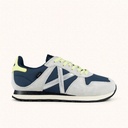 MUNICH MASSANA CLASSIC WMN 613 Sneakers Retro Running of athletic and sporty design Navy Blue, Light Grey, Silver and Fluor Yellow