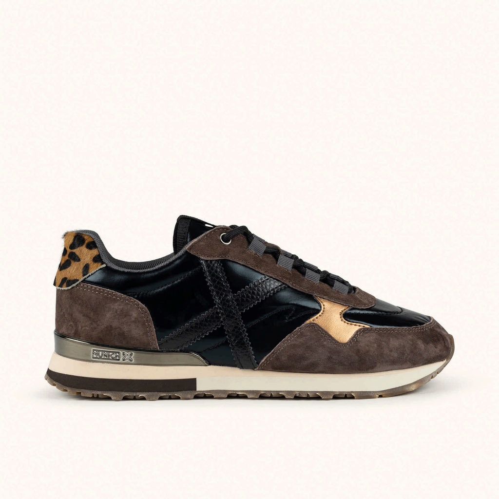 [8445648781126-36] MUNICH SUNSET WMN 68 Sneakers with a futuristic design Black, Brown and Animal Print (36)