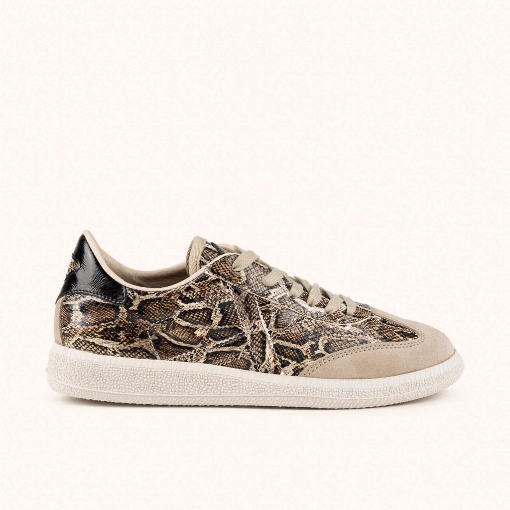 [8445648844036-36] MUNICH BARRU 248 Sneakers of urban design in snakeskin Brown, Beige and Black (36)
