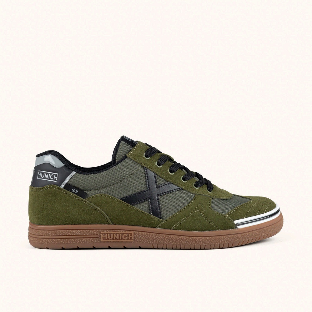 [8445648775859-39] MUNICH G-3 485 Urban style canvas sneakers Khaki Green and Black (39)