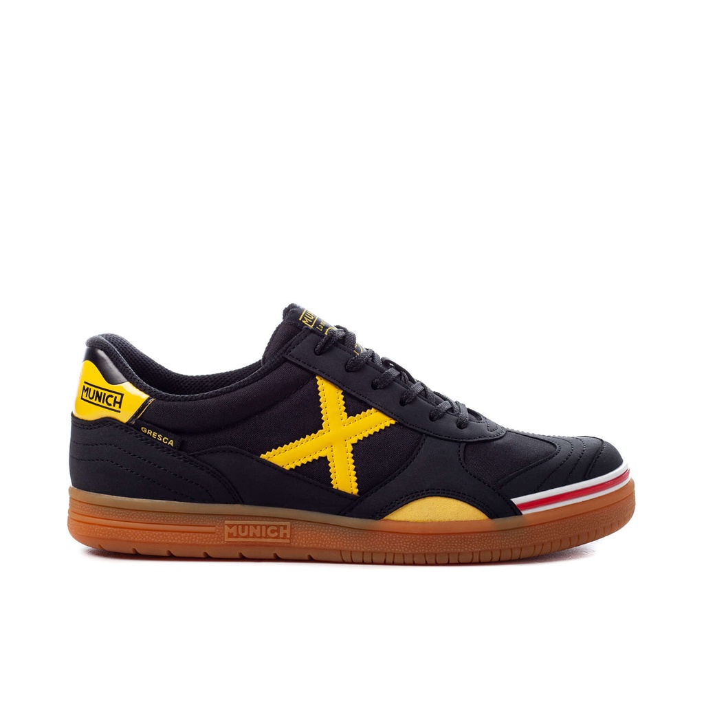 [3000606-39] MUNICH GRESCA 06 Zapatillas fÃºtbol sala DiseÃ±o Negro y Amarillo (39)