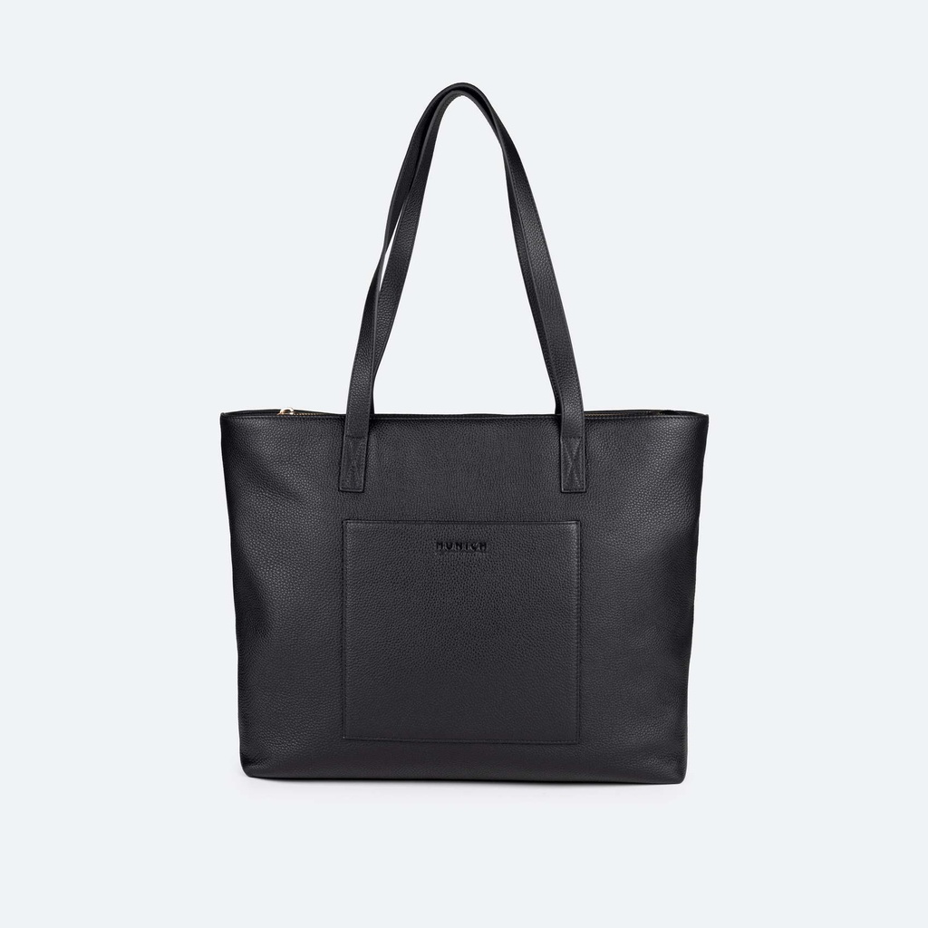 Bolso Shopper de Piel Vacuna y Logo Dorado SHOPPER LEATHER CRAFT
