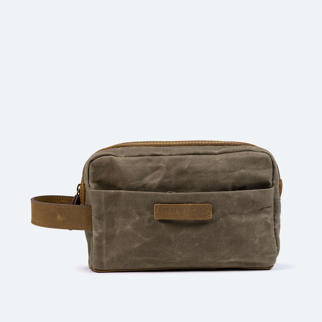 7017026 Neceser Premium Craft Heritage Kaki en Canvas Encerado y Piel