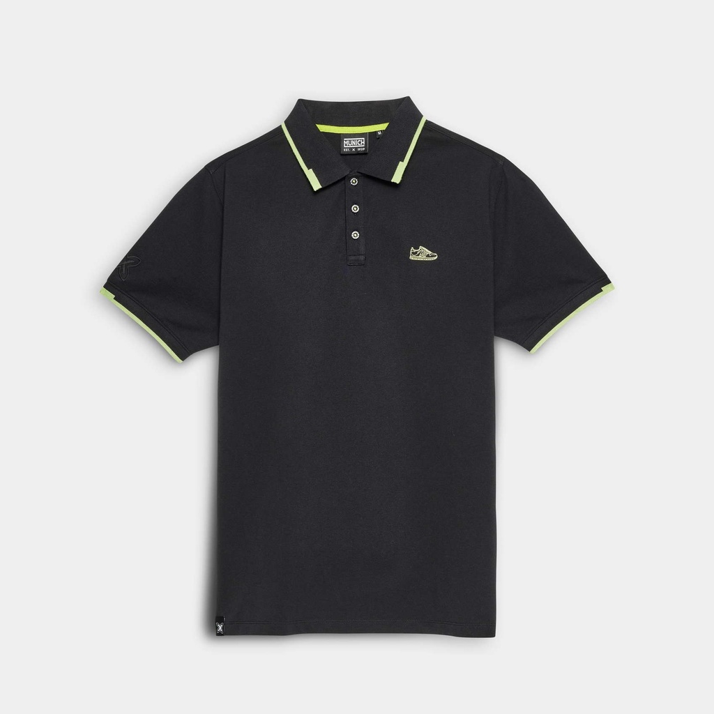 Polo MUNICH slam lifestyle de algodón negro