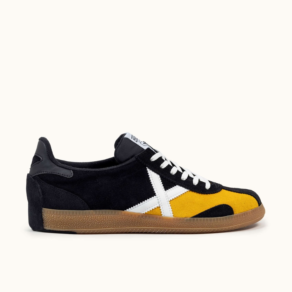 [4043029-38] MUNICH ARQUERO 29 Zapatillas clÃ¡sicas balonmano retro negro y amarillo profesional (38)