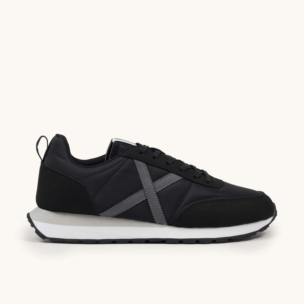 [4882006-39] MUNICH RUSH 06 Retro Running Zapatilla Deportiva Negra con Detalles en Antracita y Gris (39)