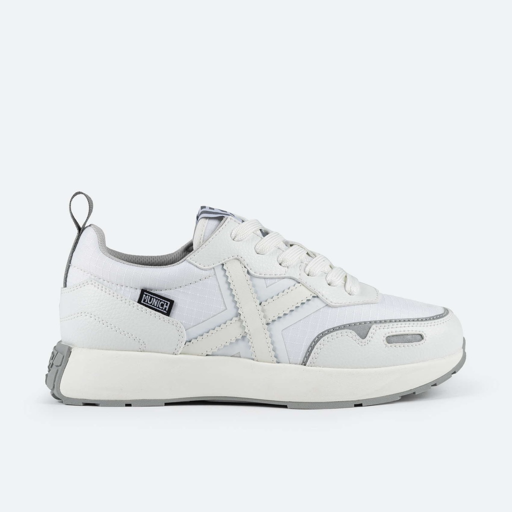 [8907070-36] MUNICH XEMINE 70 Sneakers Zapatilla Deportiva Unisex Blanca y Gris con Plataforma (36)