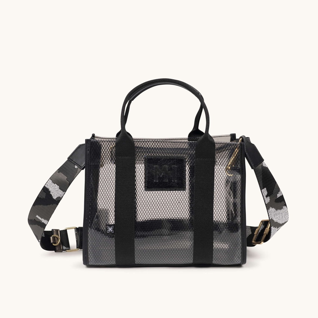 Bolso Transparente con Bandolera Estampada JADE CROSSBODY SHOPPER BLACK
