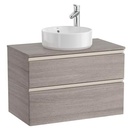 Mueble base The Gap/Hebe c/2 cajones, p/lavabo de sobre encimera central, 805x460x537 mm, blanco mate, (A851501509)