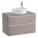 Mueble base The Gap/Hebe c/2 cajones, p/lavabo de sobre encimera central, 805x460x537 mm, azul mate, (A851501548)