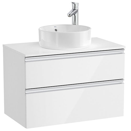[PROCA851501806] Mueble base The Gap/Hebe c/2 cajones p/lavabo de sobre encimera central, 805x460x537 mm, blanco brillo, (A851501806)
