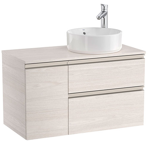 [PROCA851502434] Mueble base The Gap/Hebe c/2 cajones p/lavabo de sobre encimera derecha, 900x460x537 mm, fresno nórdico, (A851502434)